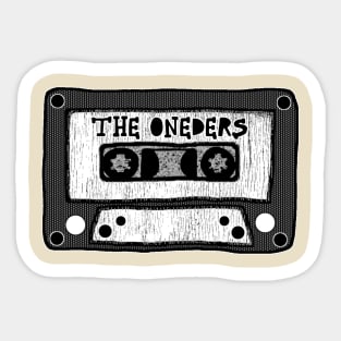 the oneders cassette black and white Sticker